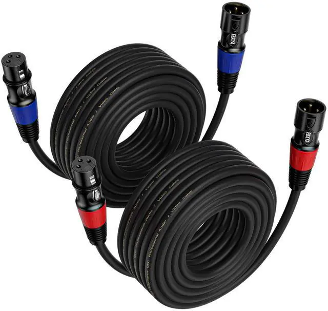 Main image of EBXYA XLR Cable 25 ft 2-Packs - Standard Balanced XLR Microphone Cable with 3-Pin XLR Male to Female XLR Speaker Cables