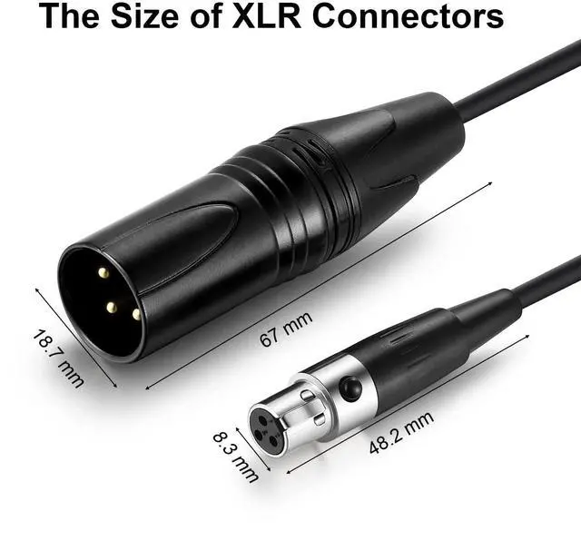 Alt view image 4 of 6 - EBXYA Mini XLR Female to XLR Male Cable 2 Pack, 3 Pin Mini XLR Patch Cable Adapter for BMPCC 4K Camera Video Assist 4K Sharp 8K, 5 Ft
