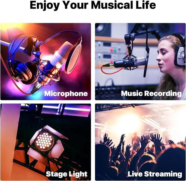 Alt view image 5 of 6 - EBXYA XLR Cable 10ft 2 Packs - Premium Balanced Microphone Cable with 3-Pin XLR Male to Female Mic Speaker Cable, Red