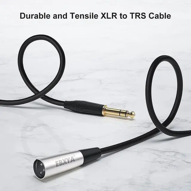Alt view image 7 of 7 - EBXYA 1/4" TRS to XLR Male Balanced Mic Microphone Cable 15ft, XLR to 6.35 Jack, 1 Pack