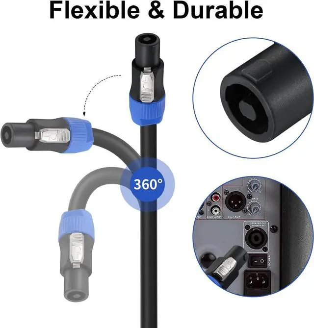 Alt view image 3 of 6 - EBXYA 3 Feet Speakon Speaker Cable 12 Gauge(AWG) - Premium Speakon to Speakon Audio Cable Cord with NL4FX (NL4FC) Connector - 4 Conductor