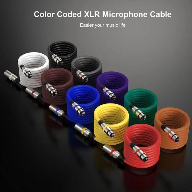 Alt view image 4 of 7 - EBXYA XLR Cable 3ft 10 Color Packs- XLR Male to Female, Microphone Stage Patch Cords,10PCS