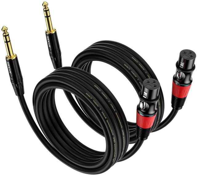 Main image of EBXYA XLR Female to 1/4 Inch TRS - Balanced XLR Microphone Cable to 6.35mm Jack Lead, 10ft 2 Pack