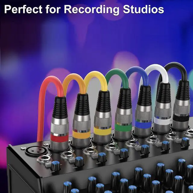 Alt view image 2 of 7 - EBXYA XLR Cable 2ft 10 Pack - EBXYA 3 Pins Balanced XLR Microphone Cable Male to Female Suitable for Audio Mixer, Speaker Systems, Radio Station