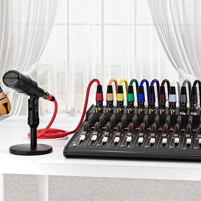 Alt view image 6 of 7 - EBXYA XLR Microphone Cable - XLR Male to Female Cable 6ft 4-Packs with 3-Pin Balanced XLR Cables Suitable for Mic Mixer, Recording Studio, Speaker,Red, yellow, orange, and green four colors