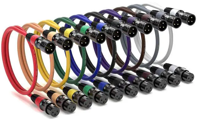 Main image of EBXYA XLR Cables 2ft 10 Pack - 3 Pins Balanced XLR Microphone Cable Male to Female Suitable for Audio Mixer, Speaker Systems, Radio Station