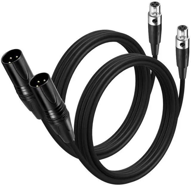 Alt view image 2 of 6 - EBXYA Mini XLR Female to XLR Male Cable 2 Pack, 3 Pin Mini XLR Patch Cable Adapter for BMPCC 4K Camera Video Assist 4K Sharp 8K, 5 Ft