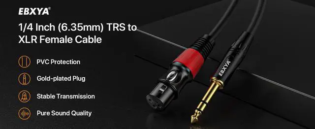 Alt view image 2 of 7 - EBXYA XLR Female to 1/4 Inch TRS - Balanced XLR Microphone Cable to 6.35mm Jack Lead, 3 Feet 2 Pack,XLR to 6.35mm Jack Cable