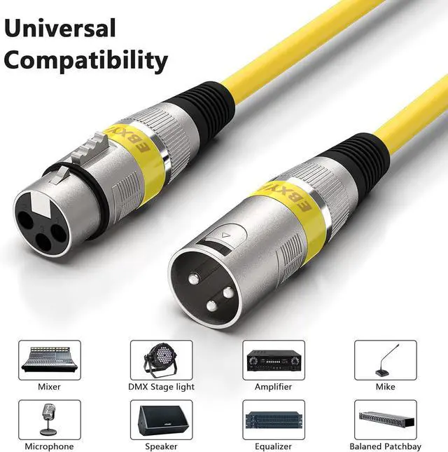 Alt view image 7 of 7 - EBXYA  25 ft XLR Cable Set - Balanced 3-Pin Microphone Cables with Color-Coded Connectors - Durable Metal Ends, Easy Clean PE Jacket, Anti-Interference Shielding for Audio Mixers and Speaker Syst 10PC