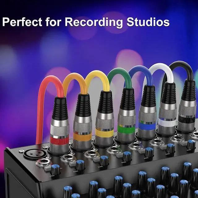 Main image of EBXYA  25 ft XLR Cable Set - Balanced 3-Pin Microphone Cables with Color-Coded Connectors - Durable Metal Ends, Easy Clean PE Jacket, Anti-Interference Shielding for Audio Mixers and Speaker Syst 10PC