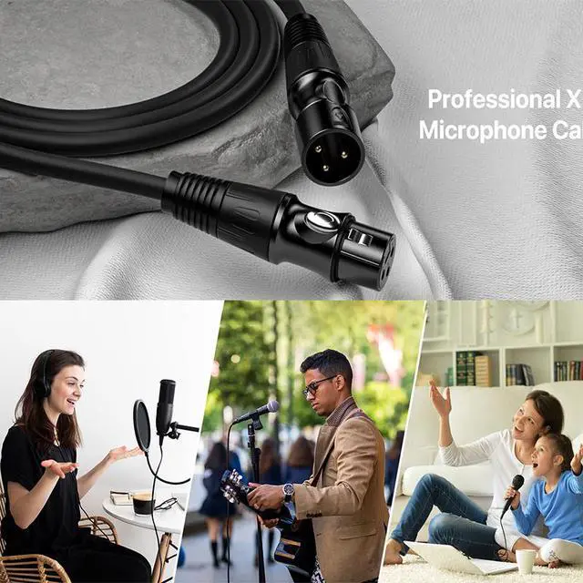 Alt view image 2 of 7 - EBXYA XLR Cables 1.5 ft 6 Pack - XLR Male to Female 3 Pins Balanced Microphone Cable,Microphone and speaker system,Connect Devices, Live Sound,,applicable to microphones, cameras, sound cards, and mix