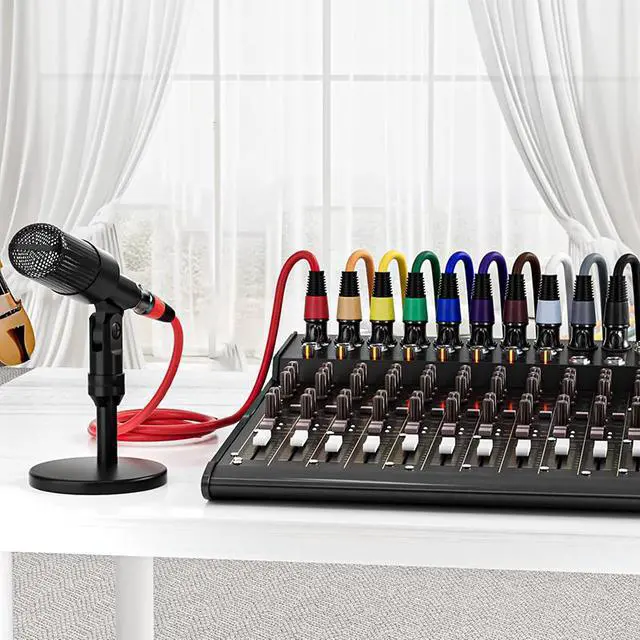 Alt view image 4 of 6 - EBXYA XLR Cable 15ft 4 Packs - Premium Balanced DMX Cable with 3-Pin XLR Male to Female Microphone Cable