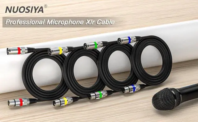 Alt view image 4 of 7 - EBXYA XLR Cable 15ft 4 Packs - Premium Balanced DMX Cable with 3-Pin XLR Male to Female Microphone Cable, Black