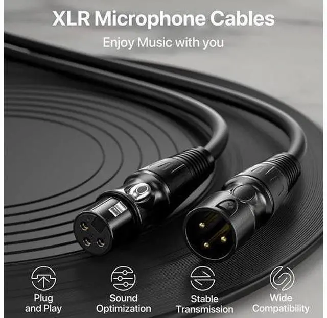 Alt view image 4 of 6 - EBXYA XLR Cables 3ft 6 Pack - Standard XLR Male to Female Microphone Cable with 3-Pin Balanced Shielded XLR Speaker Cable