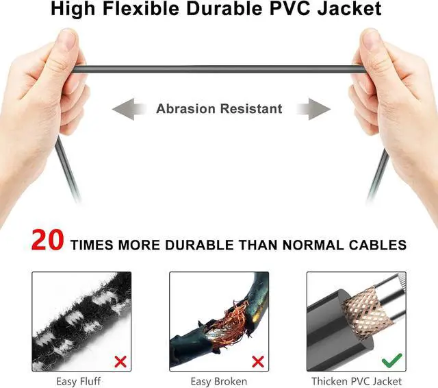 Alt view image 4 of 5 - EBXYA 1/4 to XLR Cable - 6.35mm TRS Plug to Balanced 3-pin Female XLR Microphone Cable, 6ft 2 Pack