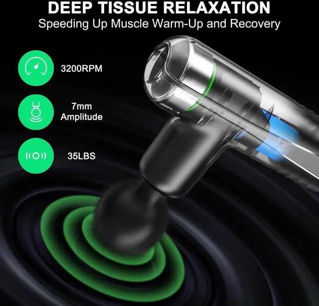 Alt view image 2 of 6 - SBUBU Mini Massage Gun for Deep Tissue Percussion - Portable Handheld Massager for Muscle Recovery with 4 Massage Heads High-Intensity Vibration Rechargeable Small Massage Gun