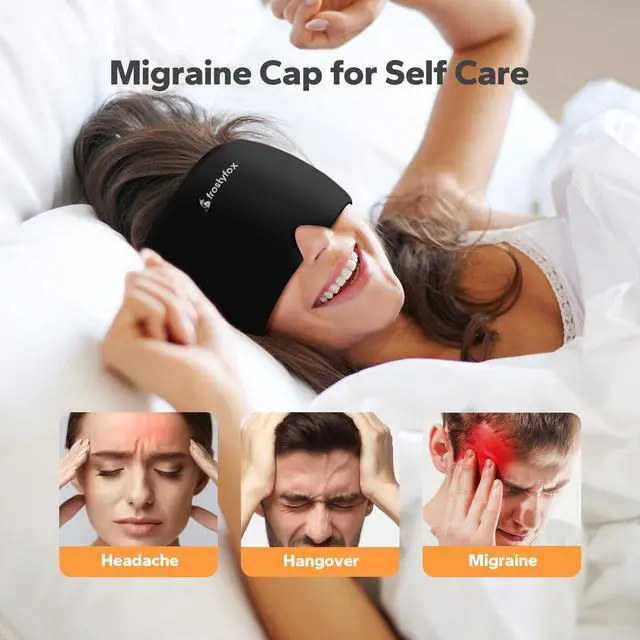 Alt view image 5 of 6 - FrostyFox Headache Relief Cap, Effective Migraine, Hangover Relief, Migraine Cap for Self Care, Stress Relief, Ice Cap for Headaches (Pink)