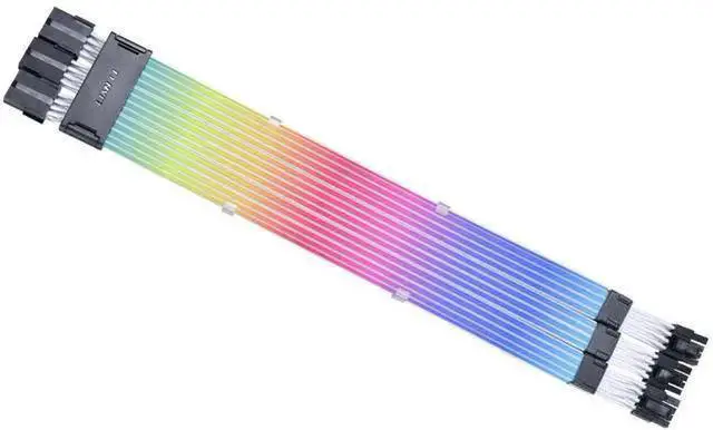 Alt view image 2 of 4 - Lian Li STRIMER Wireless 24 Pin and STRIMER Wireless Triple 8 Pin Addressable RGB GPU Power Extension Cable Combo(Included Wireless Transmitter)