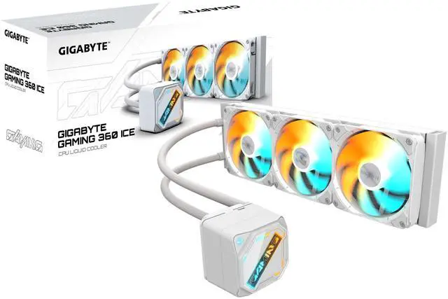 Alt view image 4 of 5 - GIGABYTE AERO 360 liquid CPU Cooler, 360mm Radiator with 3x 120mm low noise ARGB Fans, compatible with Intel LGA 1851, 1700, 115X, 1200, and AMD AM5, AM4