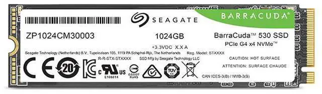 Alt view image 4 of 4 - Seagate BarraCuda 530 M.2 2280 1TB PCIe G4 x4, NVMe 2.0 Internal Solid State Drive (SSD)