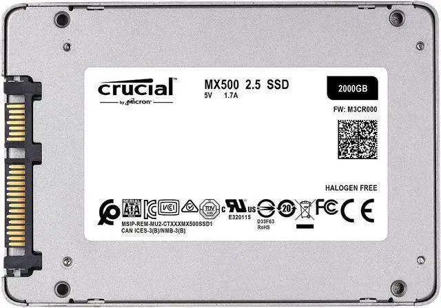 Alt view image 3 of 7 - Crucial MX500 2TB 3D NAND SATA 2.5 Inch Internal SSD, up to 560 MB/s - CT2000MX500SSD1