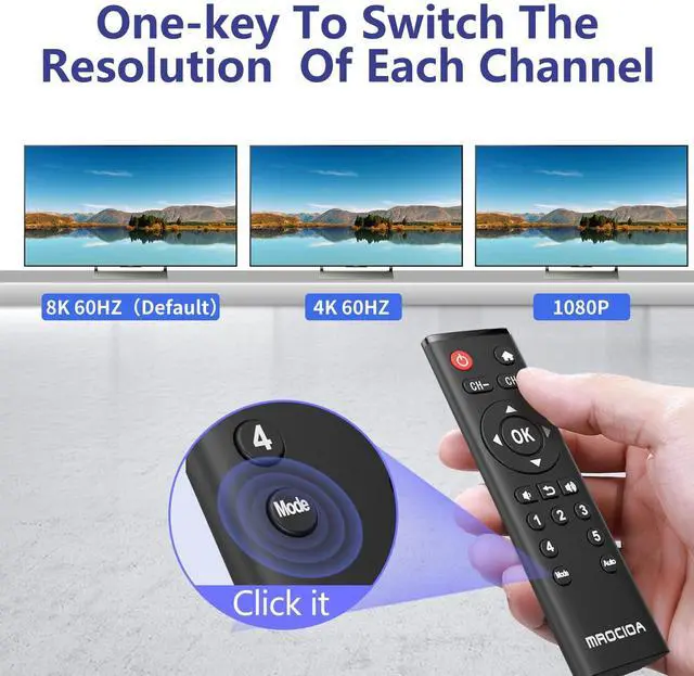 Alt view image 5 of 7 - Mrocioa HDMI 2.1 Switch 8k@60hz Hdmi Splitter, Aluminum ARC HDMI Switcher 3 in 1 Out with IR Remote