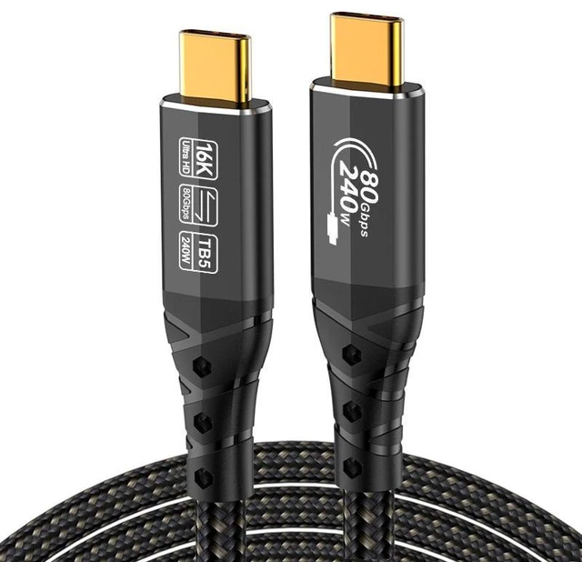 Main image of Thunderbolt 5 Cable 3.3FT, Thunderbolt Cable, 120Gbps, 240W Fast Charging, Compatible with Thunderbolt 4, SSD, MacBook M4 Pro/Max, iPhone 17
