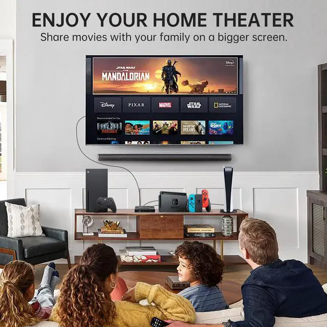 Alt view image 2 of 7 - Mrocioa 8K HDMI Cable 6.6FT/2M, High Speed HDMI Cable Cord 4K@120Hz 8K@60Hz for Computer/PS5/Xbox/TV/Nintendo Switch/video system