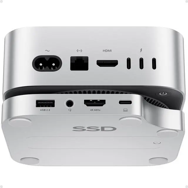 Main image of PULWTOP Mac mini M4 Hub Stand with 4TB M.2 SSD Enclosure (SSD NOT Included), Mac mini M4/ M4 Pro Dock with HDMI 4K 60Hz, 2024 MacMini USB C Hub Accessories, 3 USB A 2.0, SD/TF Card Slots, 3.5mm Audio