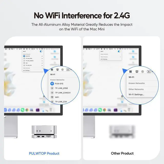 Alt view image 7 of 7 - PULWTOP Mac mini M4 Hub Stand with 4TB M.2 SSD Enclosure (SSD NOT Included), Mac mini M4/ M4 Pro Dock with HDMI 4K 60Hz, 2024 MacMini USB C Hub Accessories, 3 USB A 2.0, SD/TF Card Slots, 3.5mm Audio