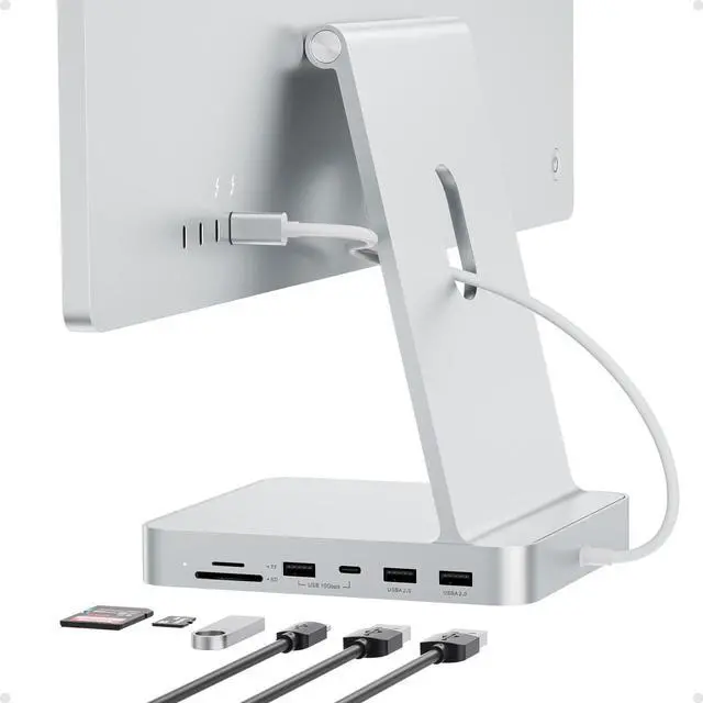 Main image of PULWTOP USB C HUB for iMac 24 inch 2021/2023/2024, USB Hub Adapter iMac Accessories for iMac M1/M3/M4 with USB C 10Gbps 3*USB A SD/TF, Docking Station Support Expand M.2 SSD (Not Included), Silver