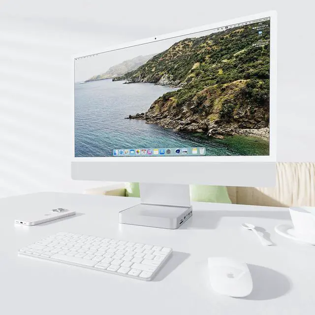 Alt view image 5 of 7 - PULWTOP USB C HUB for iMac 24 inch 2021/2023/2024, USB Hub Adapter iMac Accessories for iMac M1/M3/M4 with USB C 10Gbps 3*USB A SD/TF, Docking Station Support Expand M.2 SSD (Not Included), Silver