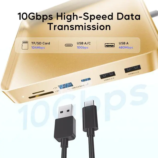 Alt view image 3 of 7 - PULWTOP USB C HUB for iMac 24 inch 2021/2023/2024, USB Hub Adapter iMac Accessories for iMac M1/M3/M4 with USB C 10Gbps 3*USB A SD/TF, Docking Station Support Expand M.2 SSD (Not Included), Yellow