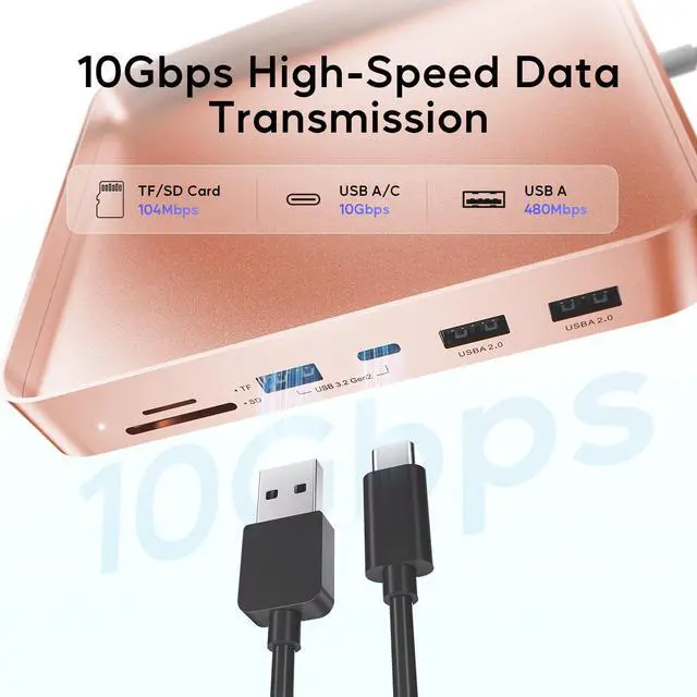 Alt view image 3 of 7 - PULWTOP USB C HUB for iMac 24 inch 2021/2023/2024, USB Hub Adapter iMac Accessories for iMac M1/M3/M4 with USB C 10Gbps 3*USB A SD/TF, Docking Station Support Expand M.2 SSD (Not Included), Orange