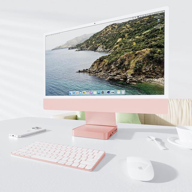 Alt view image 3 of 7 - PULWTOP USB C HUB for iMac 24 inch 2021/2023/2024, USB Hub Adapter iMac Accessories for iMac M1/M3/M4 with USB C 10Gbps 3*USB A SD/TF, Docking Station Support Expand M.2 SSD (Not Included), Pink