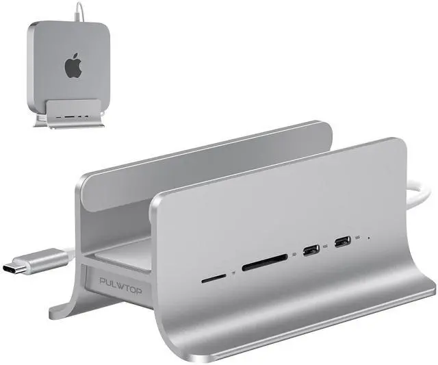 Main image of PULWTOP USB C Hub for Mac Mini, 5 in 1USB Hub Adapter Support M.2 NVMe SSD Expand, Docking Station with 2 USB C 10Gbps, SD/TF Card Reader, M.2 SSD (Not Included)