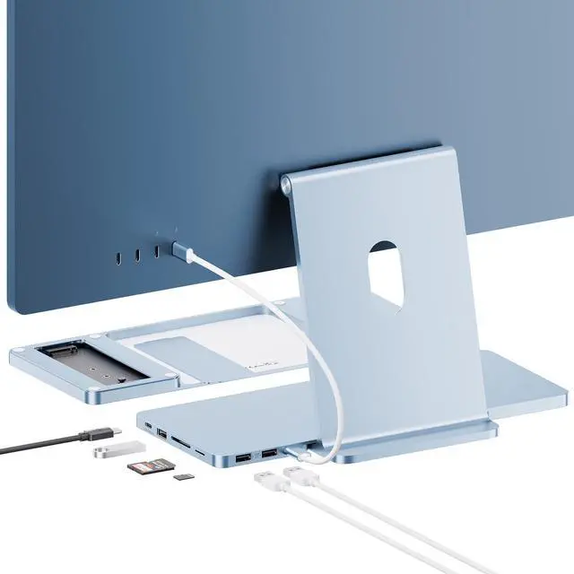 Main image of PULWTOP USB C Hub for iMac 24 inch 2021 2023 2024, 8 in 1 iMac USB Hub with M.2 SSD Expansion (SSD Not Included), USB A/C 3.2 10Gbps, 2 USB A 2.0, SD/TF, iMacM1 M3 M4 Slim Dock Accessories