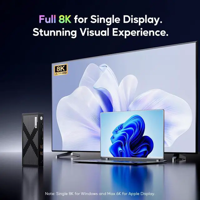 Alt view image 3 of 7 - PULWTOP Thunderbolt 4 Dock, Thunderbolt 4 Hub with Dual Monitor 8K/4K Display, Laptop Docking Station with 40Gb/s, HDMI, SD/TF4.0, 2.5GbE for Windows, MacMiniM4 & Mac M4/Pro/Max, Thunderbolt Certified