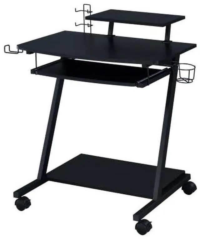 Main image of OZwest Black Gaming Desk with Keyboard Tray