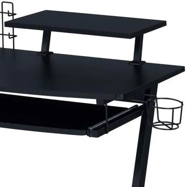 Alt view image 3 of 5 - OZwest Black Gaming Desk with Keyboard Tray
