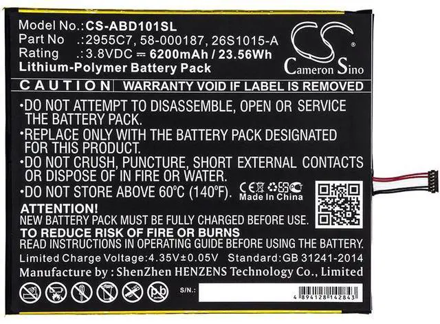 Alt view image 3 of 4 - 6200mAh Replacement Batteries for Amazon Kindle Fire HD 10.1 Kindle Fire HD 10.1 7th  SL056ZE