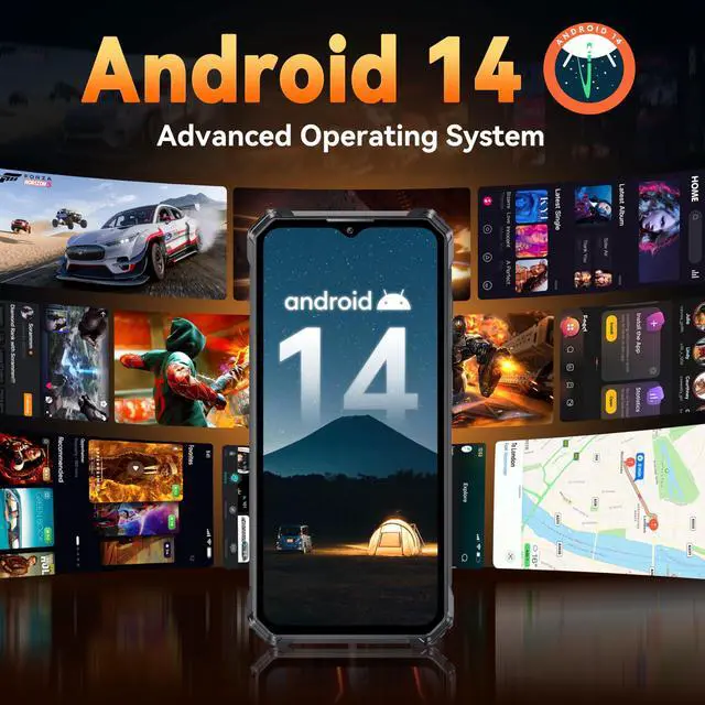 Alt view image 2 of 7 - OUKITEL G1 Rugged Smartphone Unlocked - 24+256GB/1TB Android 14 Rugged Cellphones, 6.52HD Display 10600mAh Battery 48MP Rear Camera IP68/IP69K Waterproof Phone, Dual Sim/NFC/Fingerprint 2025