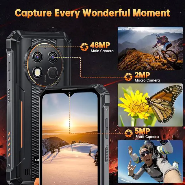 Alt view image 6 of 7 - OUKITEL G1 Rugged Smartphone Unlocked - 24+256GB/1TB Android 14 Rugged Cellphones, 6.52HD Display 10600mAh Battery 48MP Rear Camera IP68/IP69K Waterproof Phone, Dual Sim/NFC/Fingerprint 2025