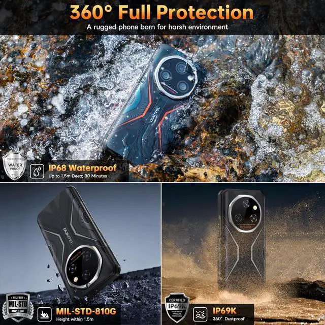 Alt view image 7 of 7 - OUKITEL WP55 Pro 5G Rugged Smartphone Unlocked Android 15-48GB+512GB/2TB Rugged Cellphones, 6.6''FHD+Display 108MP Rear Camera 11000mAh(33w) Battery Waterproof Mobile Phone, IP68/IP69K/NFC/T-Mobile