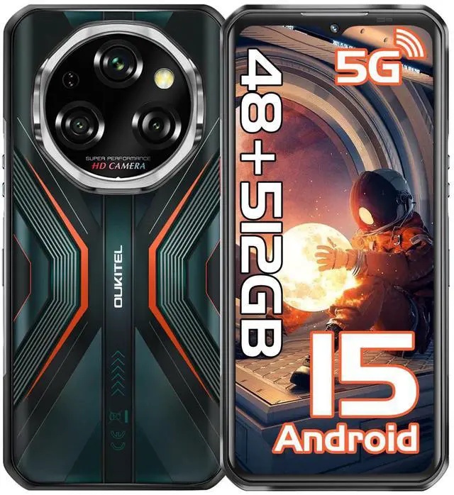Main image of OUKITEL WP55 Pro 5G Rugged Smartphone Unlocked Android 15, 48GB+512GB/TF 2TB CellPhones, 11000mAh(33W) Battery, 6.6" FHD+120HZ Display, 108MP Camera, 5G Dual SIM Phone, NFC/GPS/OTG/IP68/IP69K,T-Mobile