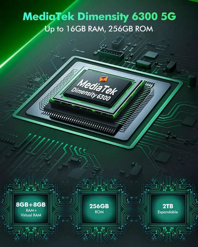 Alt view image 2 of 7 - Ulefone Armor X31 Pro 5G Rugged Phone, MTK Dimensity 6300 5G, 16GB+256GB, Android 14, 6.56 120Hz, 64MP Main Cam., 25MP Night Vision Cam., 6050mAh, NFC/IR Blaster/GPS + CASE - Black