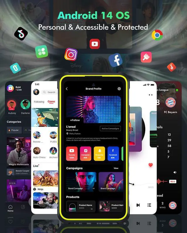 Alt view image 3 of 7 - Ulefone Armor X31 Pro 5G Rugged Phone, MTK Dimensity 6300 5G, 16GB+256GB, Android 14, 6.56 120Hz, 64MP Main Cam., 25MP Night Vision Cam., 6050mAh, NFC/IR Blaster/GPS + CASE - Black