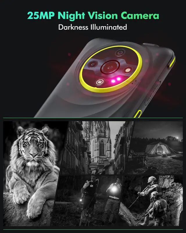 Alt view image 5 of 7 - Ulefone Armor X31 Pro 5G Rugged Phone, MTK Dimensity 6300 5G, 16GB+256GB, Android 14, 6.56 120Hz, 64MP Main Cam., 25MP Night Vision Cam., 6050mAh, NFC/IR Blaster/GPS + CASE - Black