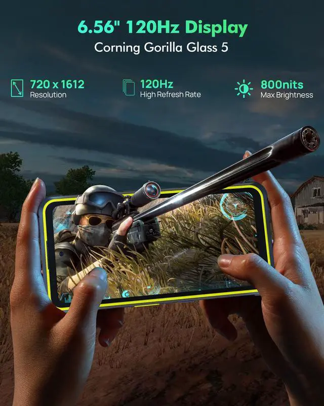 Alt view image 6 of 7 - Ulefone Armor X31 Pro 5G Rugged Phone, MTK Dimensity 6300 5G, 16GB+256GB, Android 14, 6.56 120Hz, 64MP Main Cam., 25MP Night Vision Cam., 6050mAh, NFC/IR Blaster/GPS + CASE - Black