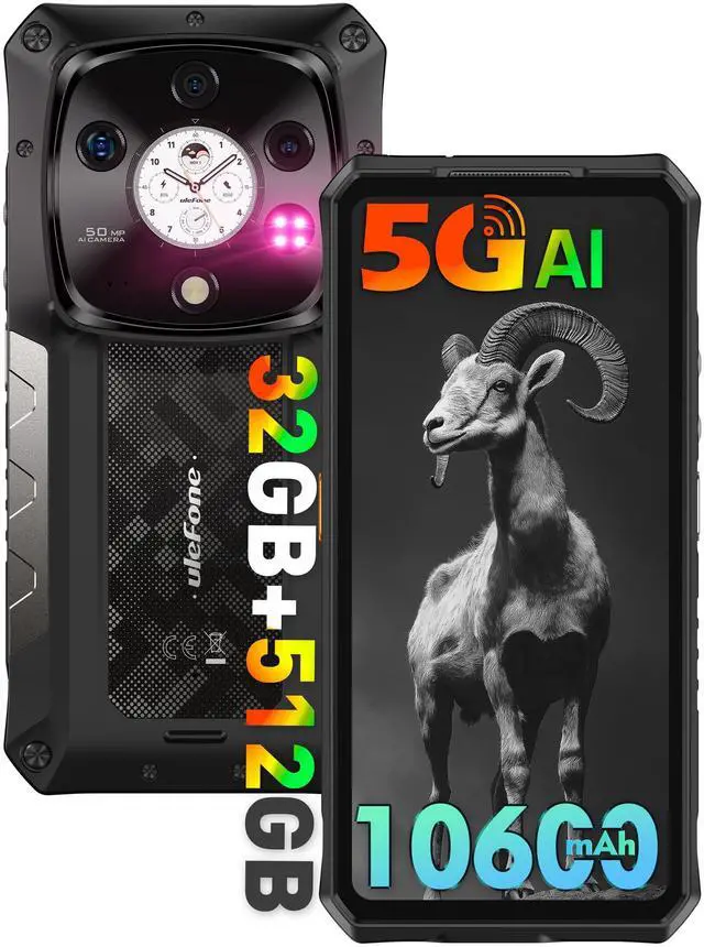 Main image of Ulefone Armor 28 Pro 5G AI Rugged Phone, 32GB+512GB/2TB Expansion, MTK Dimensity 7300, 6.67" AMLOD Dual Screen, 64MP+50MP+50MP Real Camera, 10600mAh/120W, 50W Wireless Charging, WiFi 6E, Widevine L1